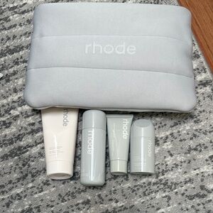 RHODE Skincare Set with Light Gray Pouch
